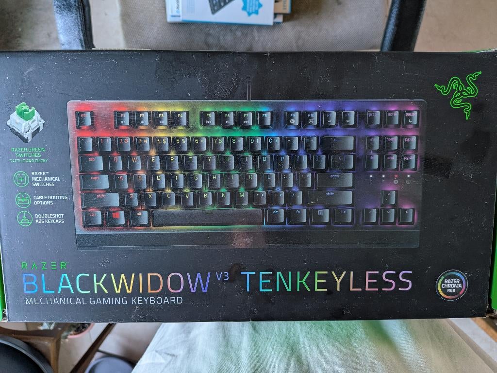 Razer BlackWidow V3 Pro Keyboard (Green Switch), Ophalen, Azerty, Zo goed als nieuw, Razer