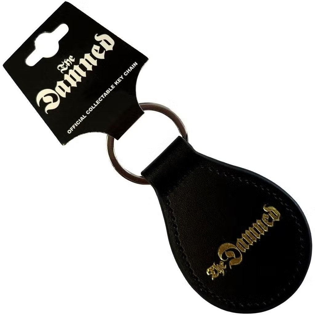 The Damned Gold Gothic Logo - Leren Sleutelhanger off merch., Enlèvement ou Envoi, Neuf