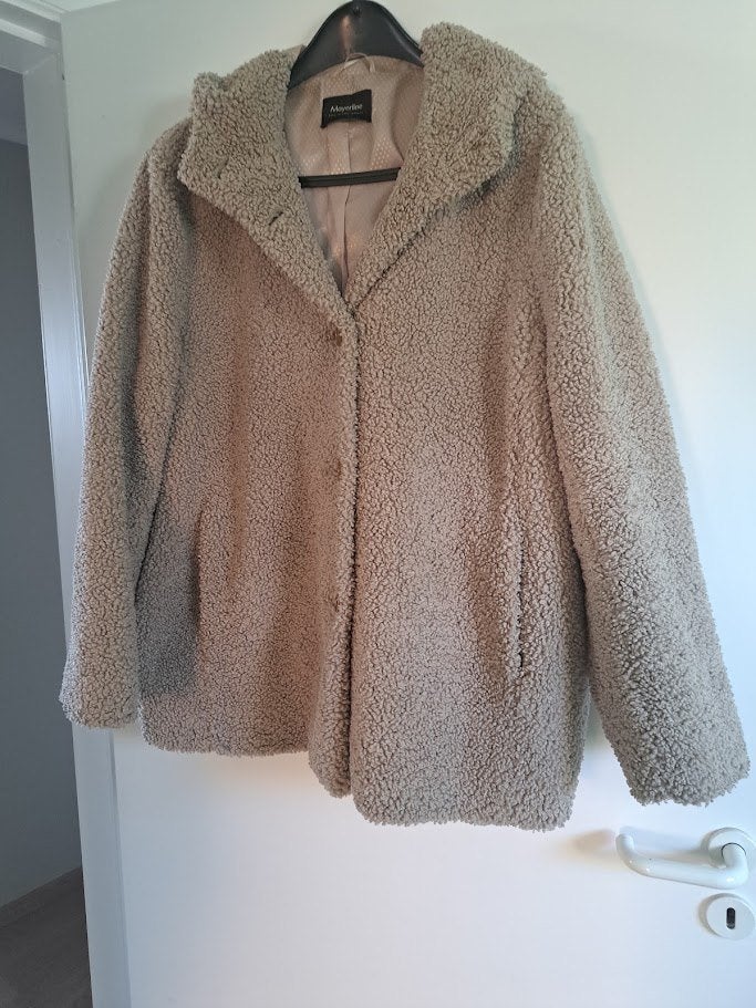 MAYERLINE, teddy jas met kap, Kleding | Dames, Ophalen, Mayerline, Beige, Maat 46/48 (XL) of groter