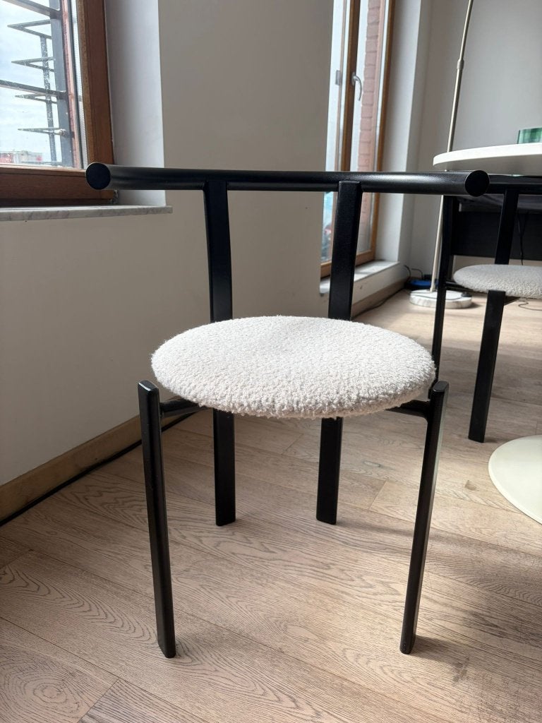 4 chaises design vintage des années 80, Utilisé, Quatre, Métal, Noir