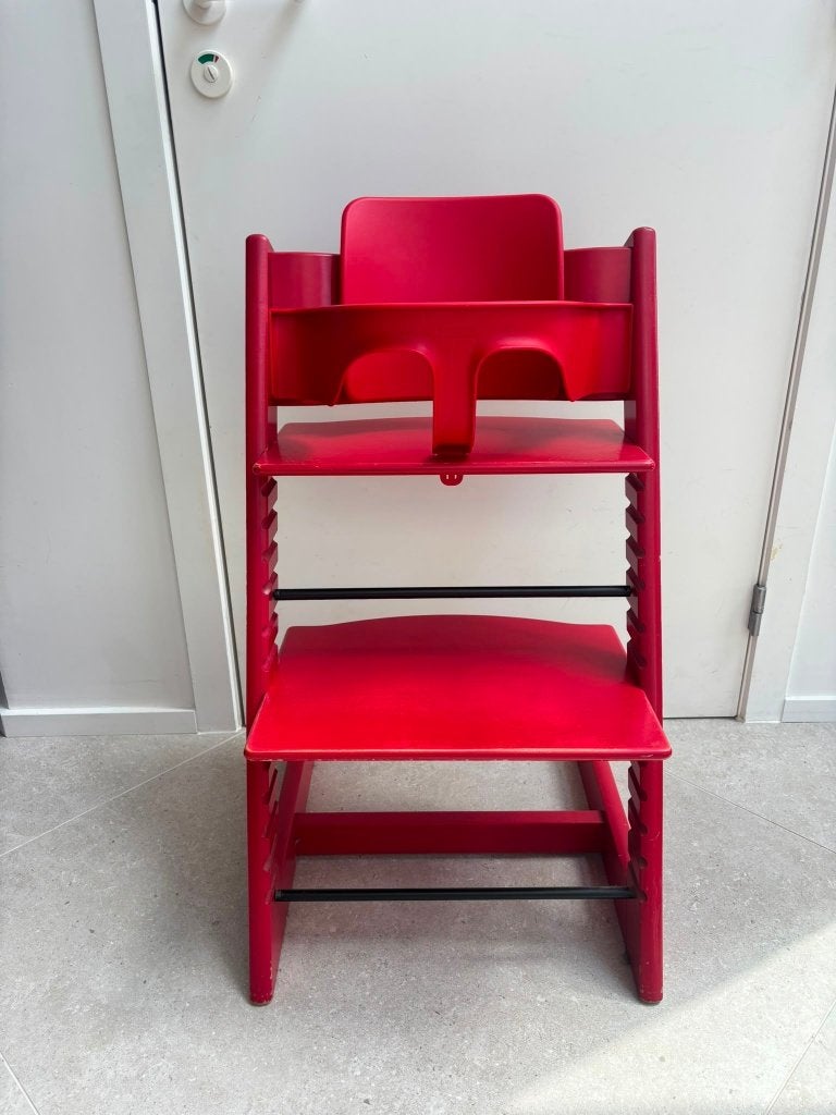 2x triptrap (groen/rood) in goede gebruikte staat, Enlèvement, Utilisé, Chaise évolutive