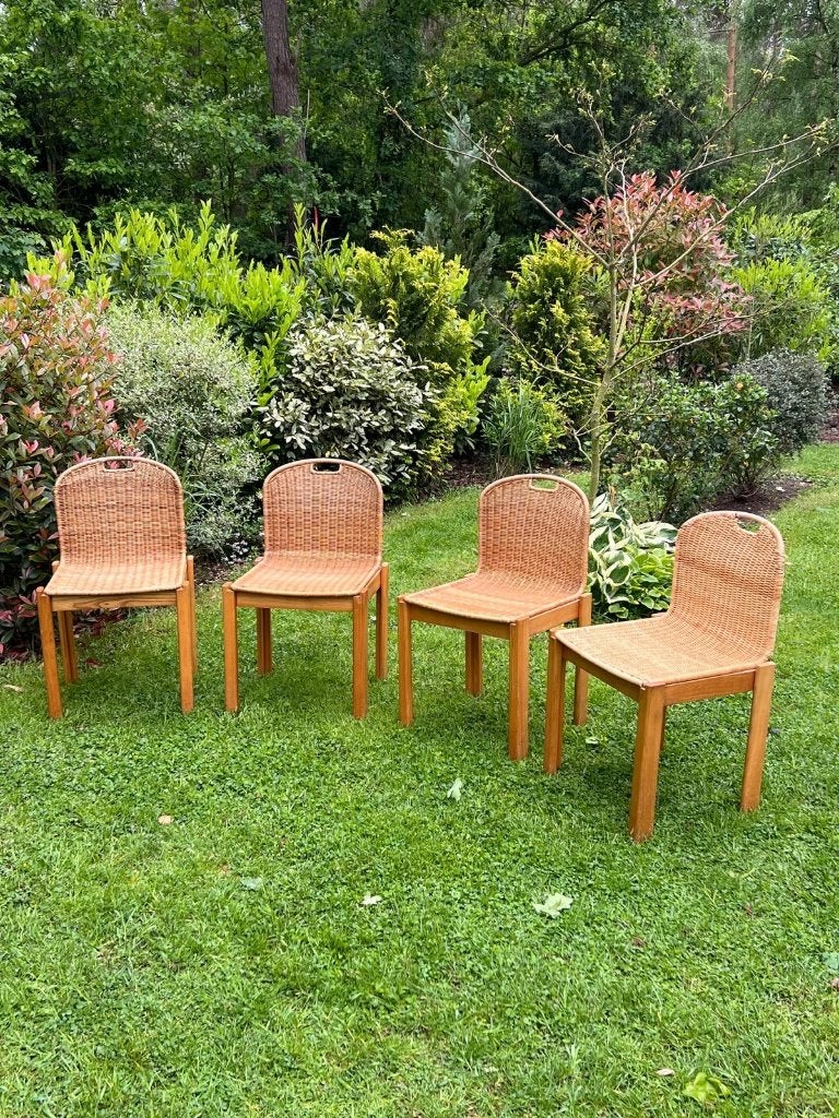 Set van 4 Luciano Bertoncini designstoelen 70s, Antiek en Kunst, Ophalen