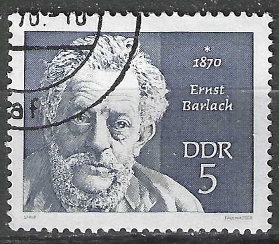 Duitsland DDR 1970 - Yvert 1228 - Ernst Barlach (ST), Postzegels en Munten, Postzegels | Europa | Duitsland, Gestempeld, DDR, Verzenden