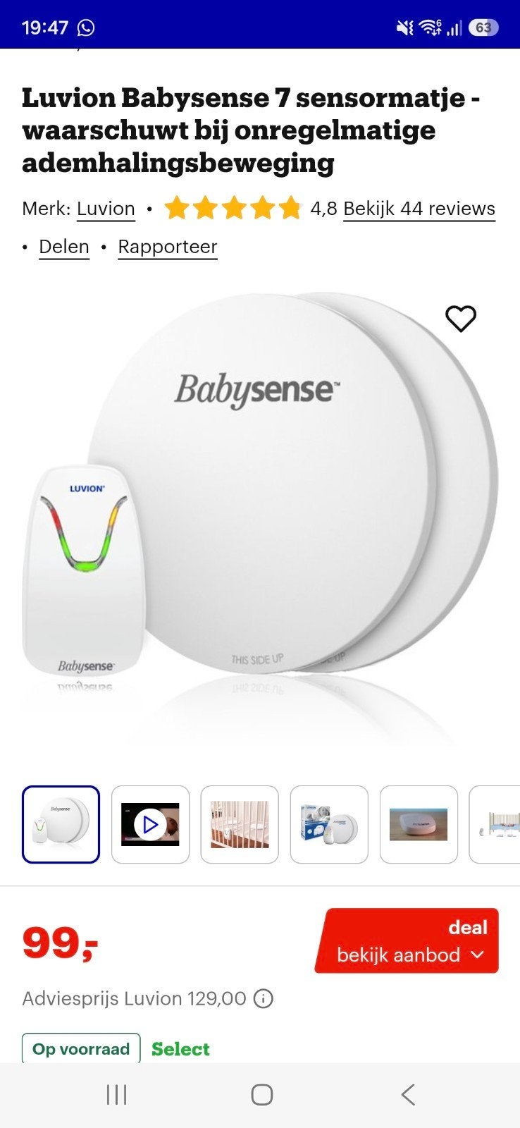babysense 7 anti wiegendood matje, Enfants & Bébés, Enlèvement, Comme neuf