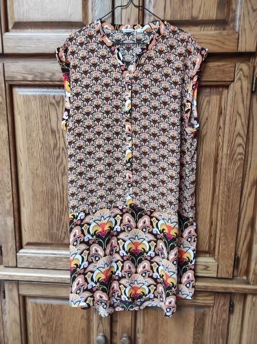 Robe neuve Monoprix Femme viscose - taille 46-48 (étiquette), Neuf, Taille 46/48 (XL) ou plus grande, Orange, Sous le genou