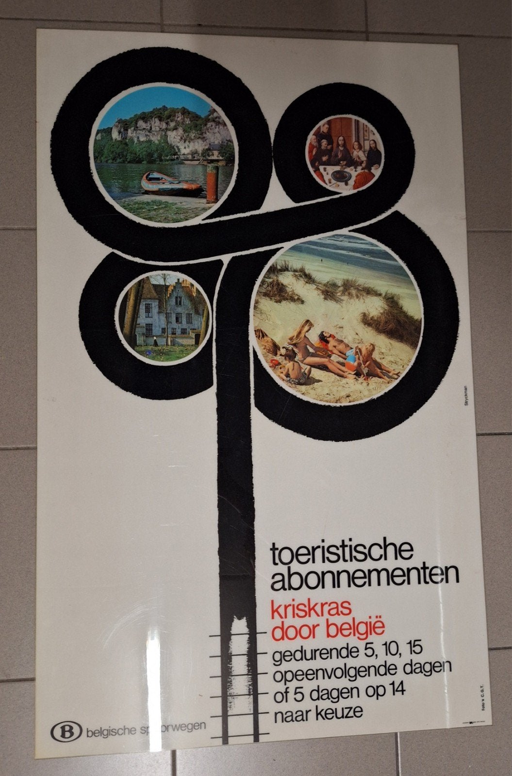 2 Vintage NMBS affiches . Ontwerp Stryckman., Ophalen of Verzenden