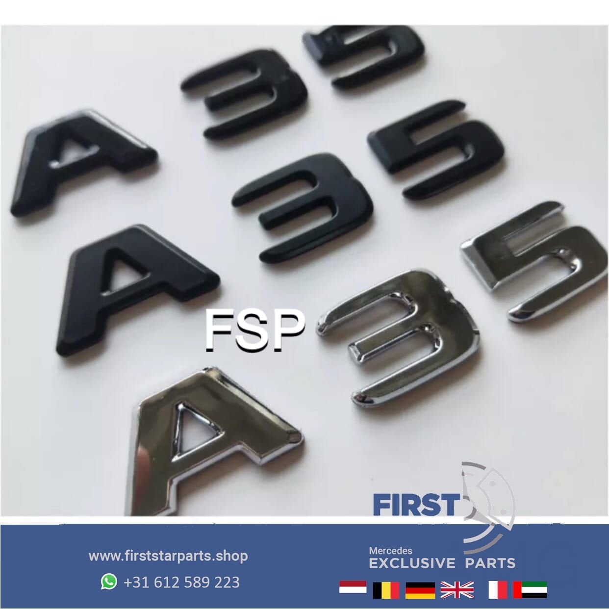 W177 V177 A35 LOGO ZWART EMBLEEM Mercedes A Klasse 35 AMG BA, -, -, -