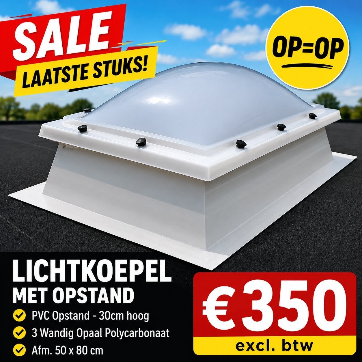 LICHTKOEPEL met PVC Opstand - Nieuw - Spotprijs!, Ophalen