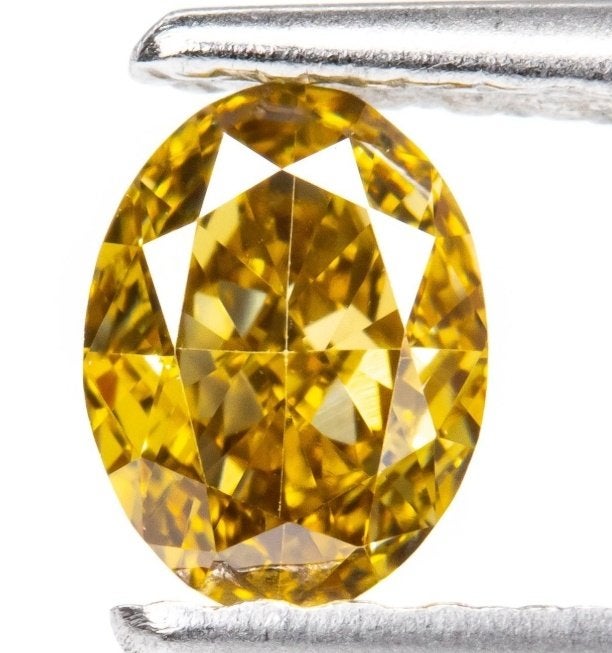 Diamant jaune fantaisie naturel de 0,33 ct taille ovale, Enlèvement ou Envoi, Neuf