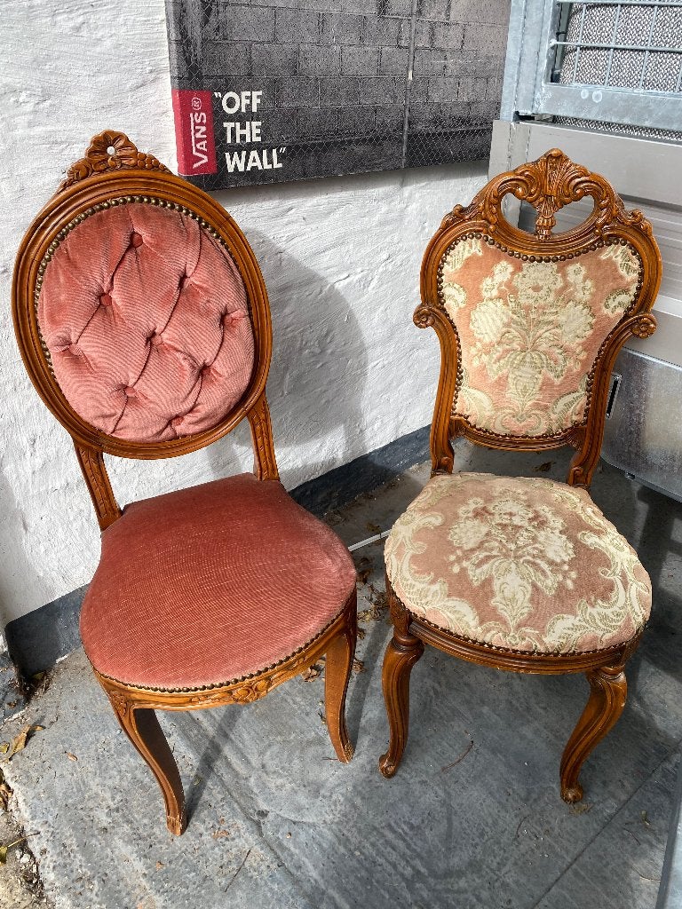 2 Vintage Houten Stoelen in Barokstijl, Barok, vintage, antiek, Bois, Autres couleurs, Deux