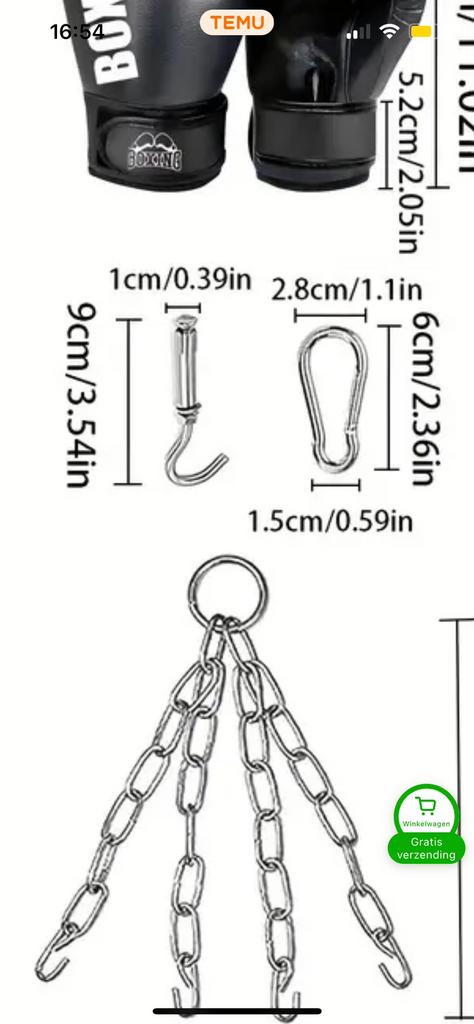 Materialen om bokszak op te hangen, Ophalen, Zo goed als nieuw, Bokszak