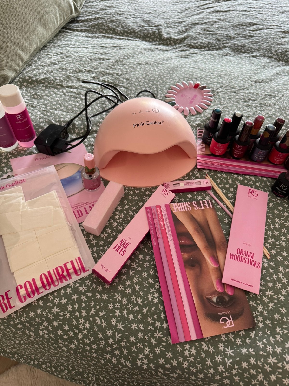 Volledige set Pink Gellak, Handtassen en Accessoires, Uiterlijk | Cosmetica en Make-up, Ophalen, Zo goed als nieuw