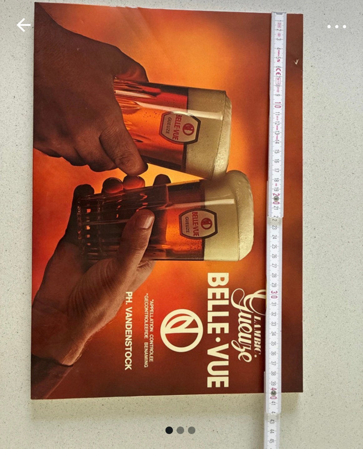Kartonnen reclamebord Geuze, Verzamelen, Ophalen, Gebruikt, Reclamebord, Plaat of Schild, Overige merken