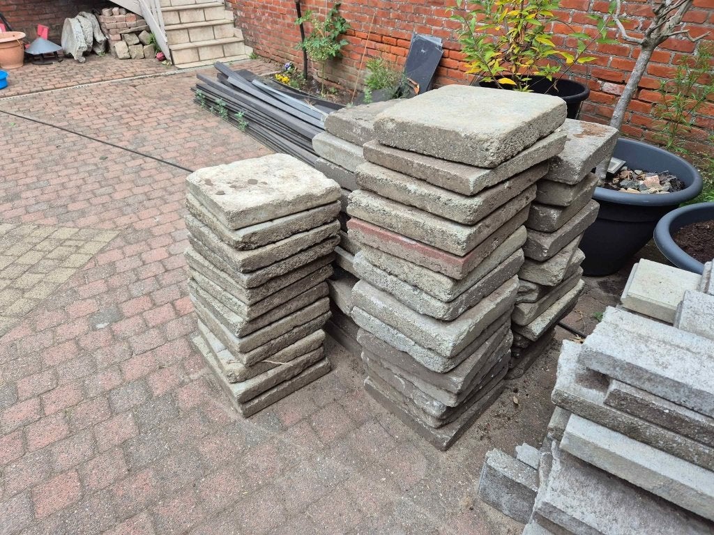 Beton tegels 54 x 30 op 30 en 4 x 40 op 40, Tuin en Terras, Tegels en Klinkers, Ophalen, Gebruikt, Beton, Overige typen