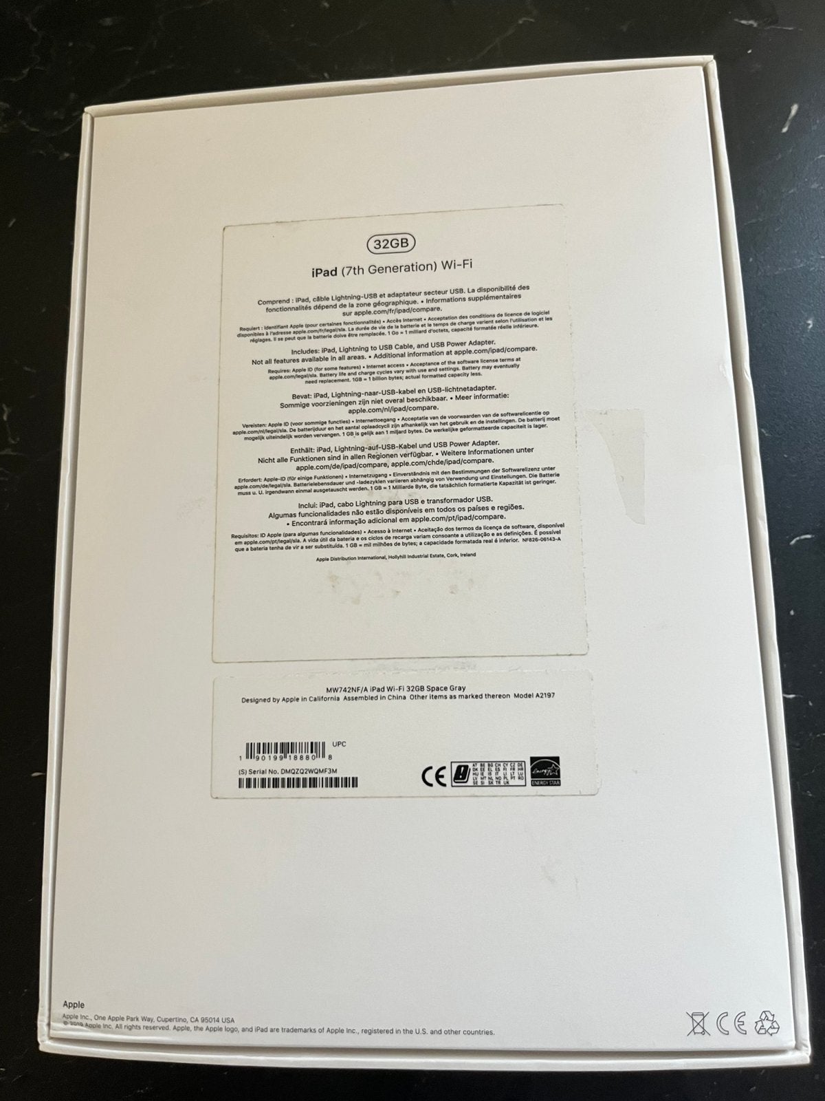Ipad 2019, 7e generatie 32 gb., Enlèvement ou Envoi, Comme neuf, 32 GB