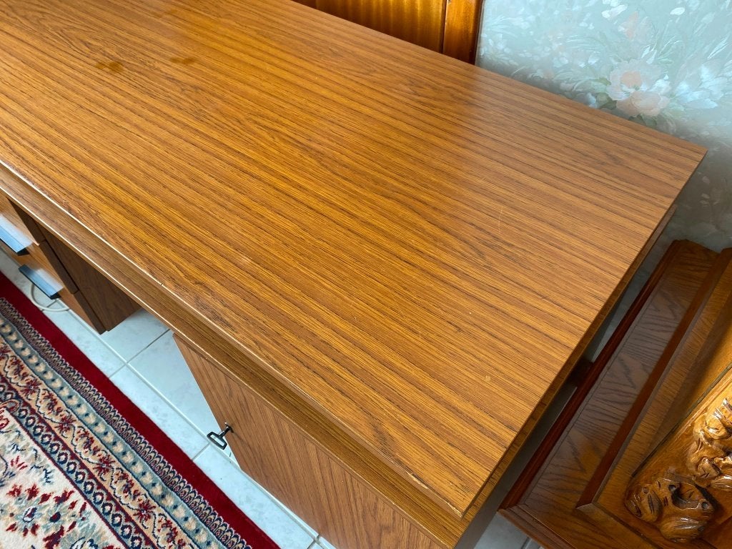 Vintage Bureau, Ophalen, Met lades, Gebruikt, Hout