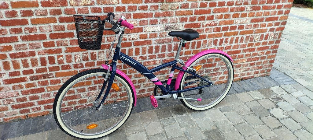 Meisjesfiets 24 inch  (8-10 jaar), Ophalen, Velgrem, Versnellingen, Btwin Decathlon