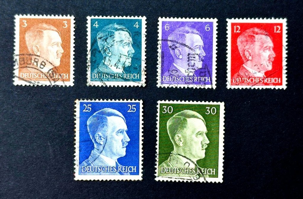 Deutsches Reich: 6X verschillende A.Hitler 01/08/1941, Enlèvement ou Envoi, Autres périodes, Affranchi