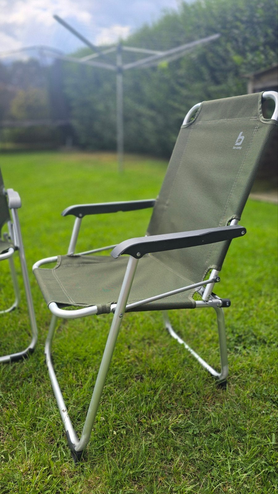 5 kampeerstoelen bo-camp groen, Caravans en Kamperen, Ophalen, Gebruikt, Campingstoel