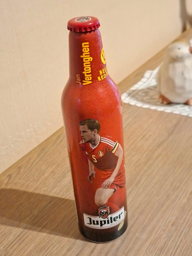 Aluminium fles Jupiler / Jan Vertonghen - Vincent Kompany, Verzamelen, Sportartikelen en Voetbal, Zo goed als nieuw, Overige typen