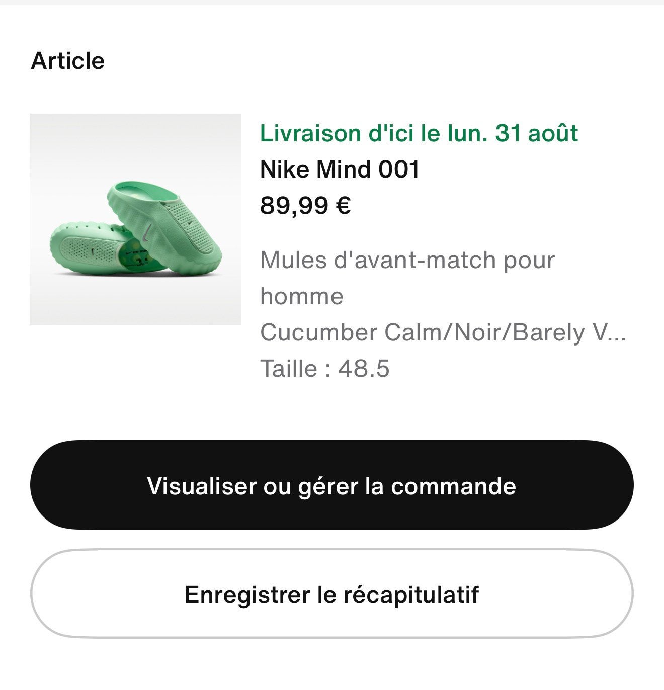 Nike Mind 001 verte – Pointure 48,5, Vêtements | Hommes, Envoi, Neuf, Autres couleurs