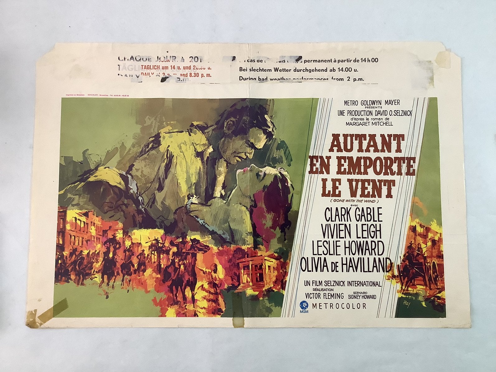 GONE WITH THE WIND   FILMPOSTER   36-54 cm    USED, Ophalen of Verzenden, Zo goed als nieuw