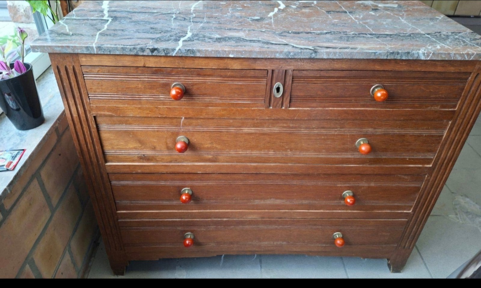 vintage lade kast, Ophalen