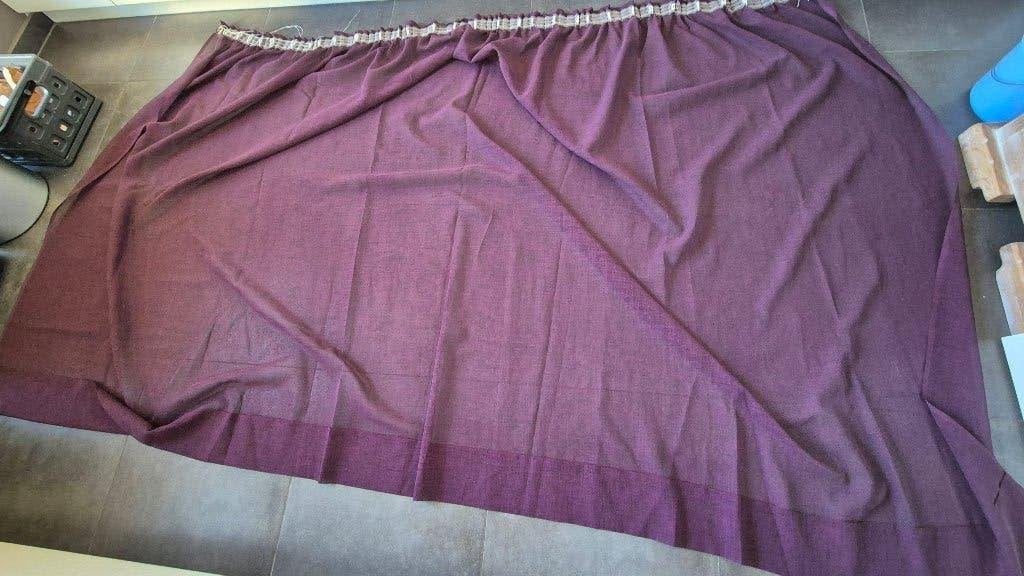 Rideau voile mauve, Enlèvement, Polyester, Violet, Avec crochets