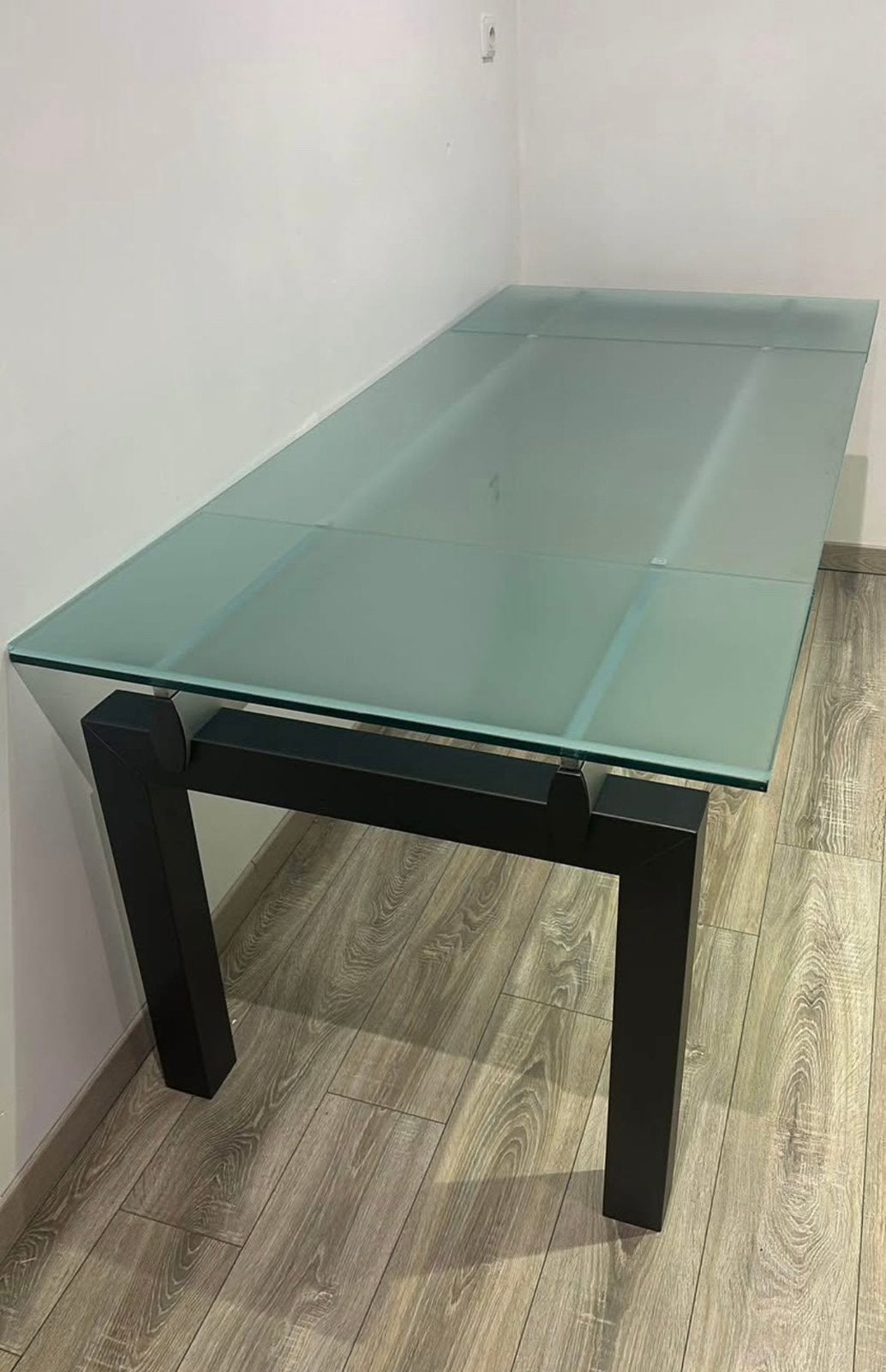 Table de salle à manger en verre dépoli extensible, Maison & Meubles, Tables | Tables à manger, Enlèvement, Comme neuf, Verre