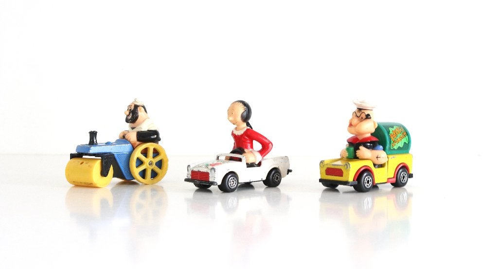 2 X Matchbox Popeye Bluto's Road Roller Vintage 1980, Verzamelen, Ophalen of Verzenden