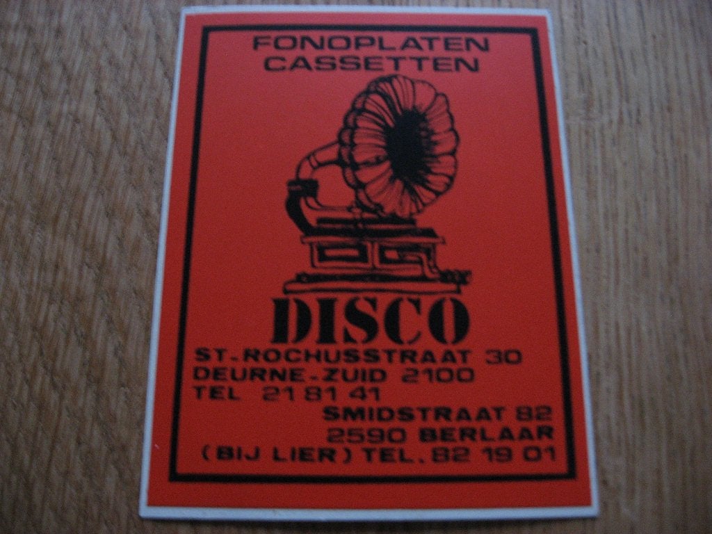 Sticker Disco Fonoplaten Cassetten Deurne-Zuid Berlaar, Ophalen of Verzenden, Nieuw, Overige typen