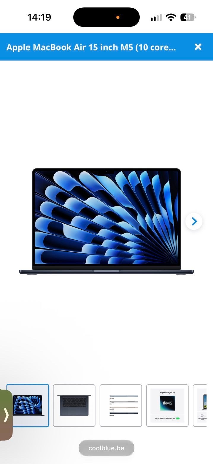 MacBook Air 15” M5 16GB/512GB – Nieuw + Originele Lader, Computers en Software, Ophalen, Nieuw, MacBook
