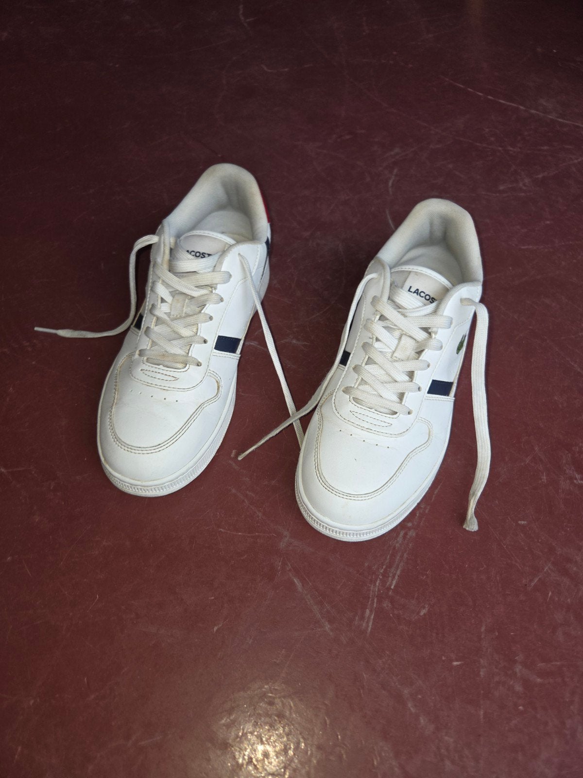 chaussures baskets blanches Lacoste, Garçon ou Fille, Comme neuf, Enlèvement, Lacoste