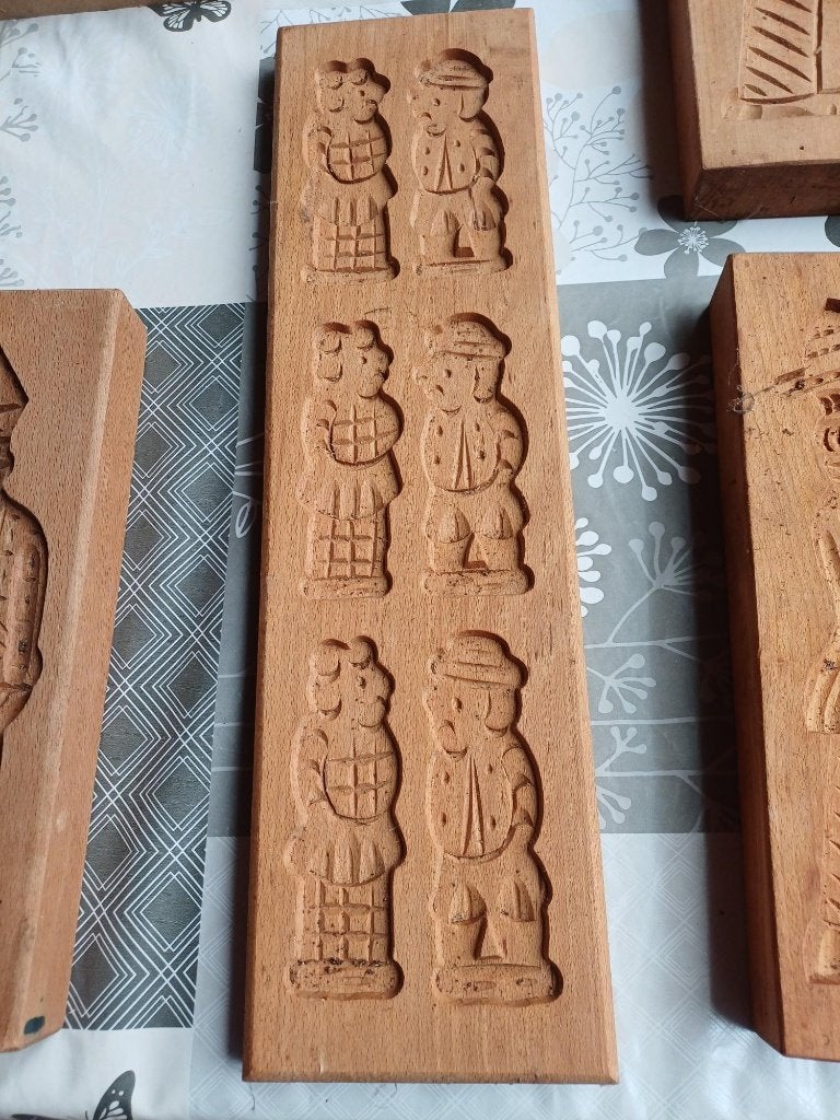 Mooie oude houten speculaasvorm met handgesneden motieven., Antiek en Kunst, Ophalen