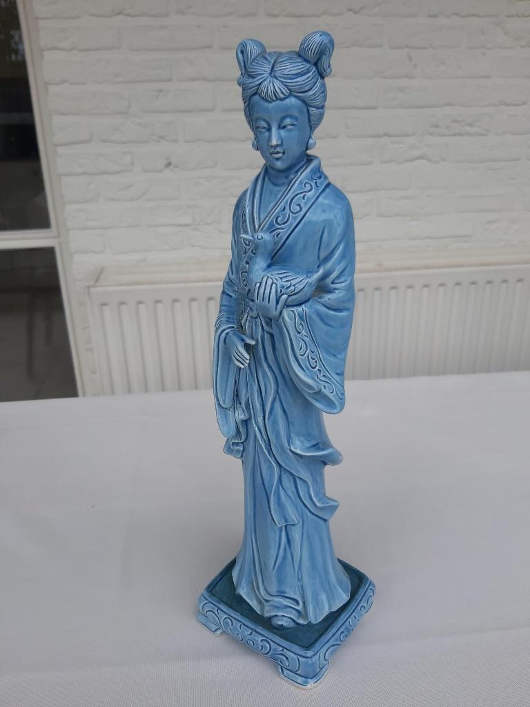 belle figurine en porcelaine chinoise bleue, Enlèvement