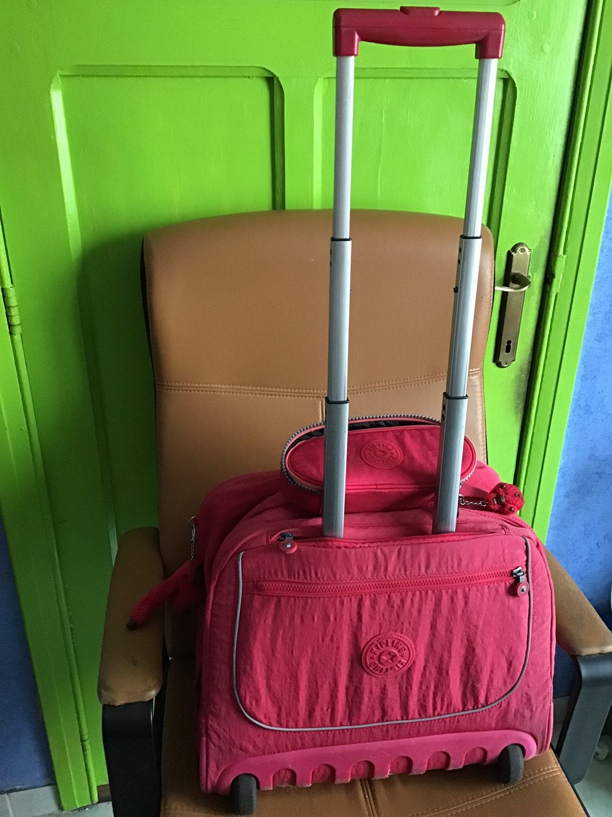 Kipling trolly boekentas met pennenzak en 2 aapjes meisjes, Ophalen of Verzenden, Zo goed als nieuw
