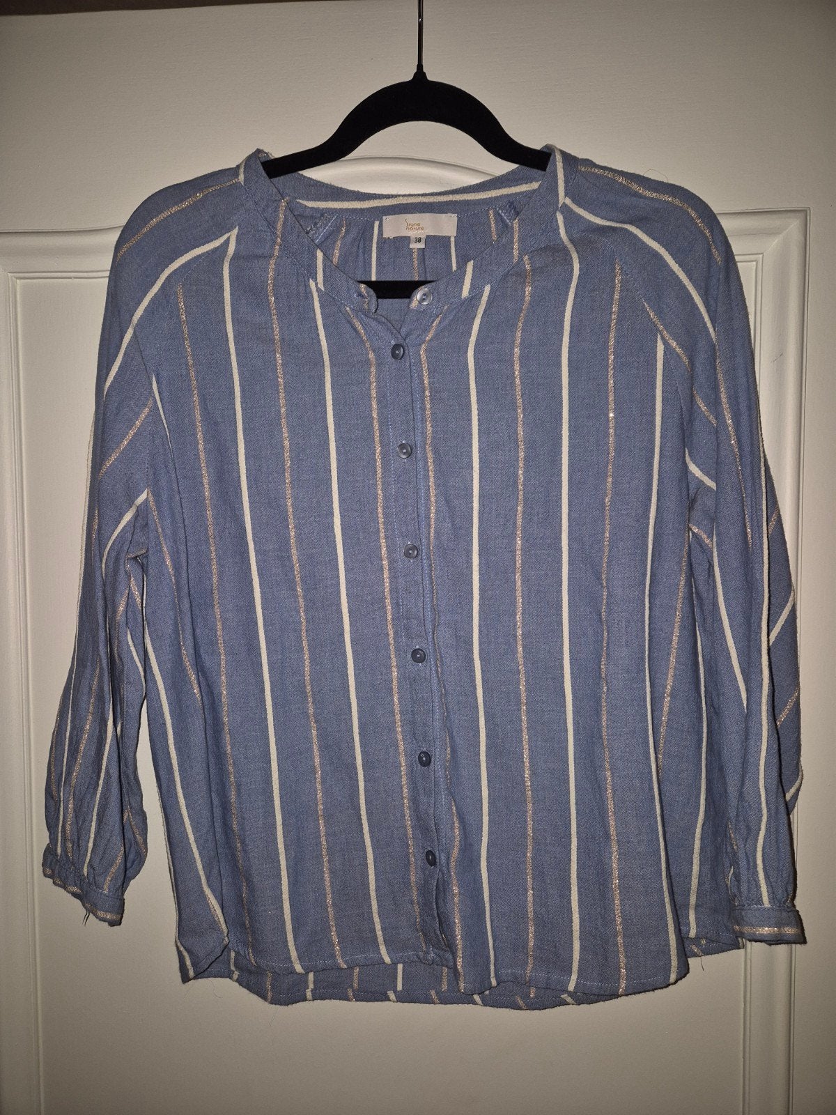 dames blouse m38 Signe nature, Ophalen, Maat 38/40 (M), Blauw