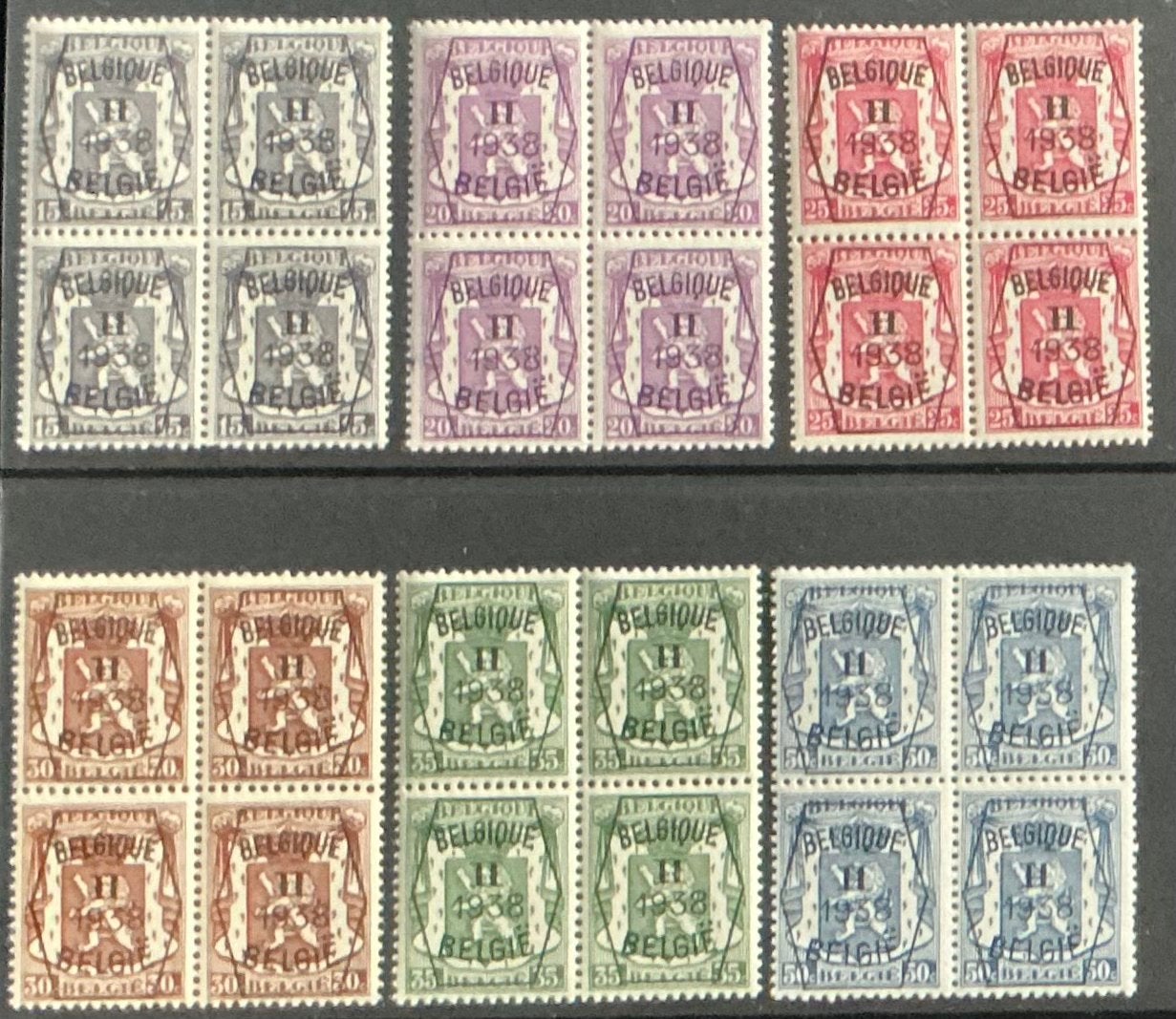 LOT 968. PRE339/344. FÉVRIER. MNH**. Blocs., Neuf, Enlèvement ou Envoi, Non oblitéré, Gomme originale
