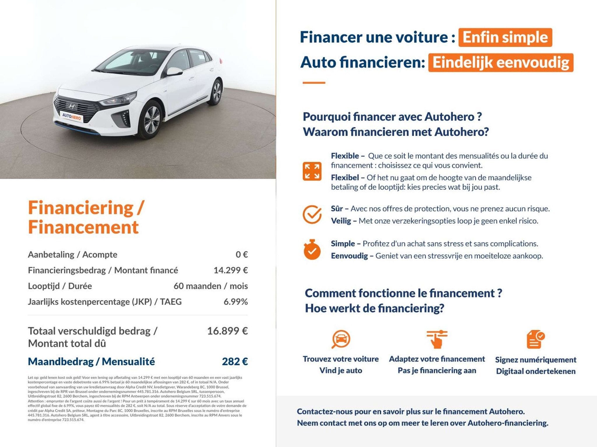 Hyundai IONIQ 1.6 Hybrid Style (bj 2017, automaat), Stof, Zwart, 1580 cc, Wit