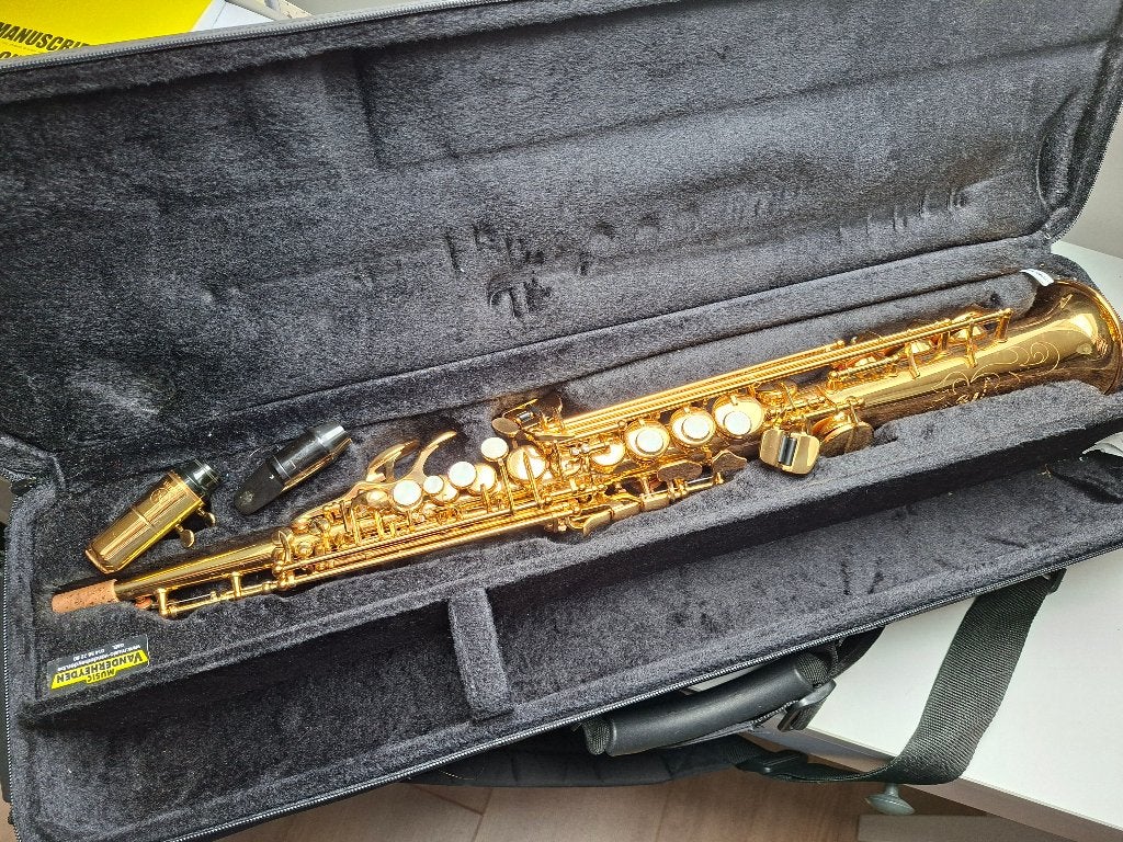 Sopraansaxofoon Yamaha YSS-475, Muziek en Instrumenten, Ophalen, Zo goed als nieuw, Sopraan, Met koffer