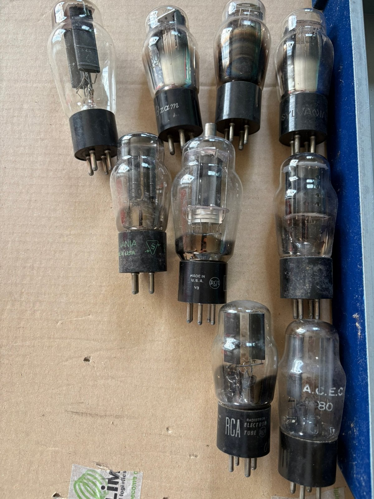 Lot de 9 tubes à vide / lampes  (RCA, Sylvania, Osram, ACEC), Enlèvement, Utilisé