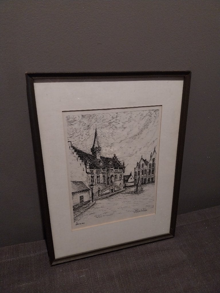Schilderij Lithografie - Vincent Verschelden -'60 - '80, Antiek en Kunst, Ophalen