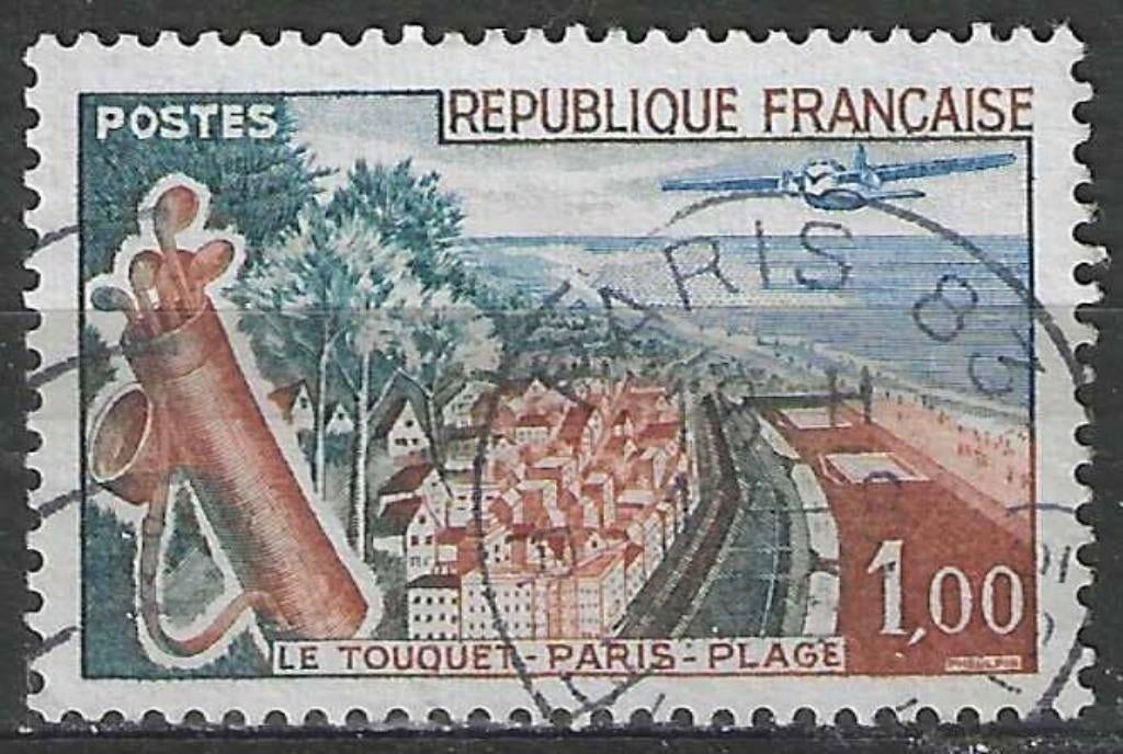 Francia 1962 - Yvert 1355 - Le Touquet-Paris-Plage (ST), Timbres & Monnaies, Timbres | Europe | France, Affranchi, Envoi