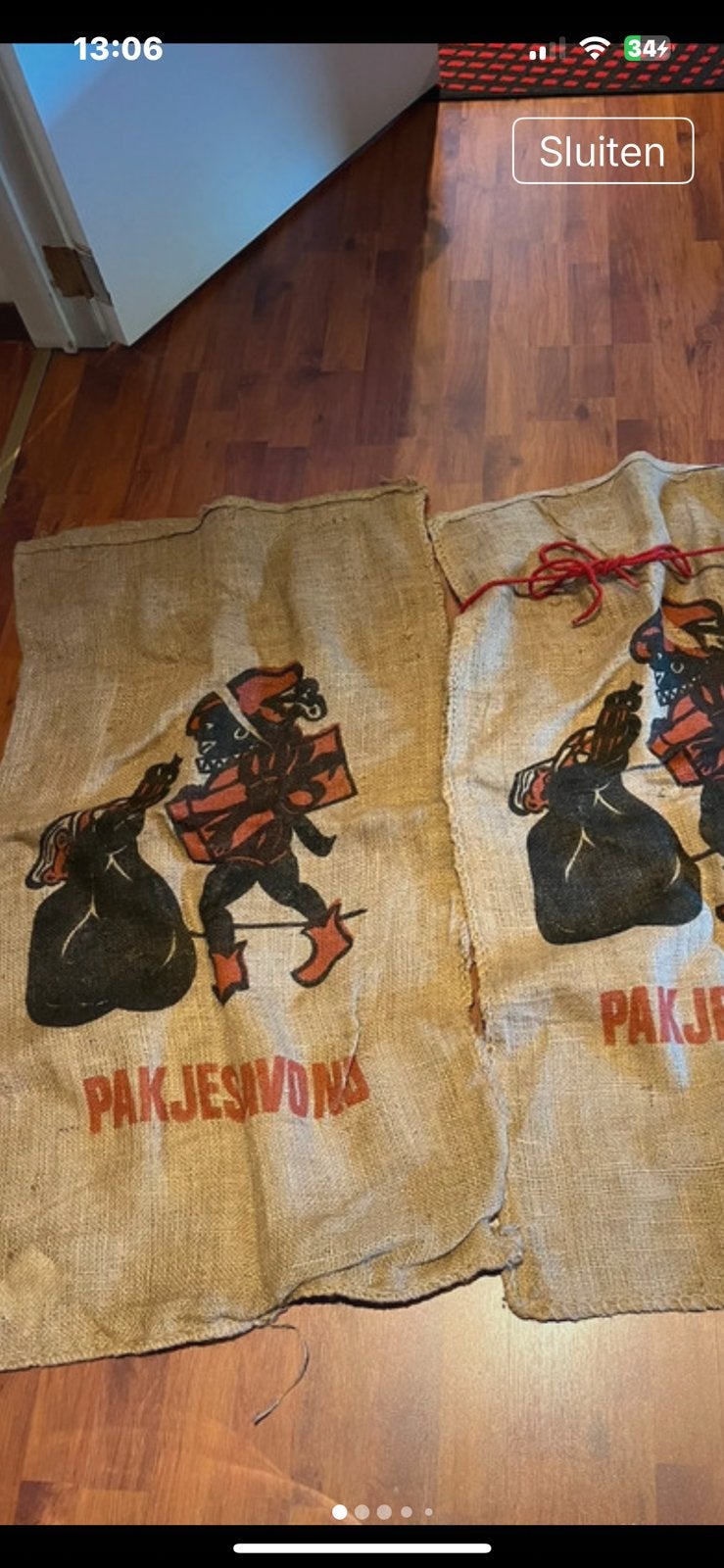 Grote nieuwe jute zak voor Sinterklaas pakjes avond, Ophalen of Verzenden, Nieuw, Overige typen