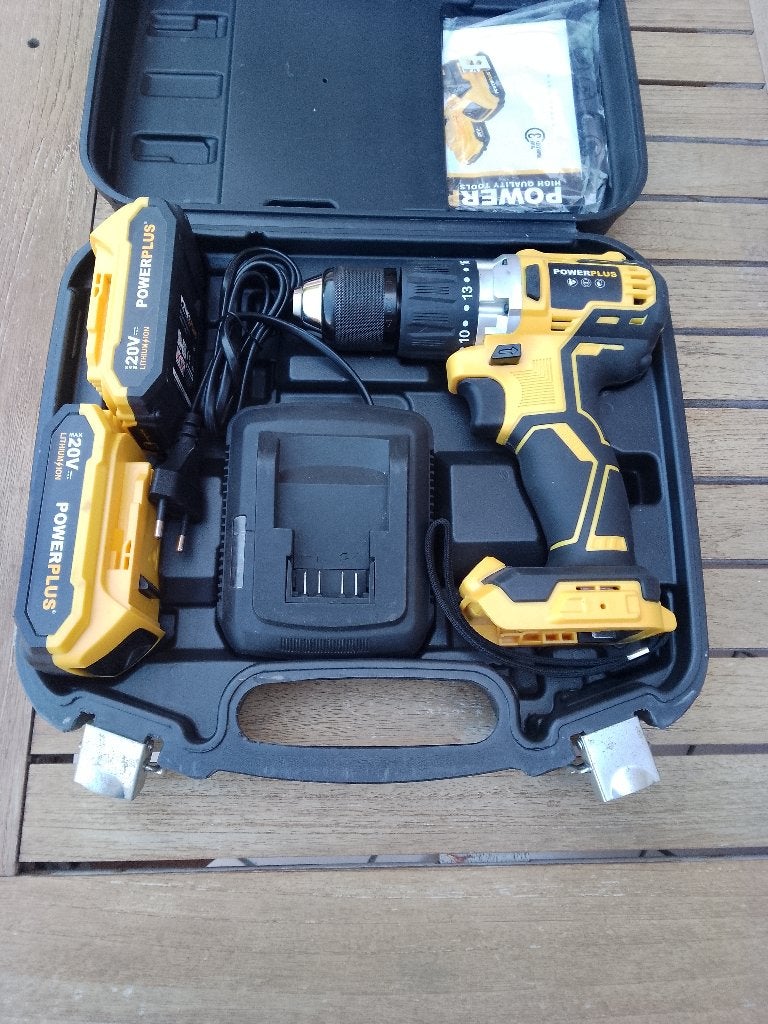 Powerplus POWX00510 accu schroef- en klopboormachine, Ophalen, Zo goed als nieuw