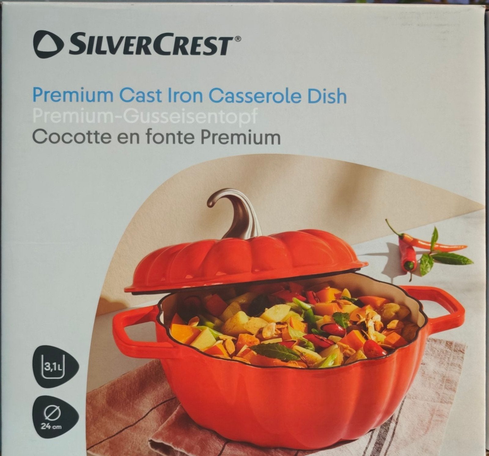 nieuwe pompoen pan 24 cm, Neuf, Enlèvement, Autres marques, Cocotte