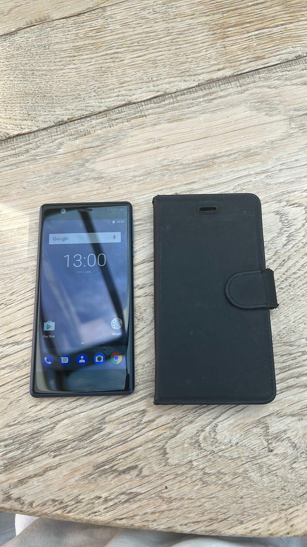 Nokia smartphone met hoesje, Telecommunicatie, Mobiele telefoons | Nokia, Ophalen, Overige modellen, Blauw, Touchscreen