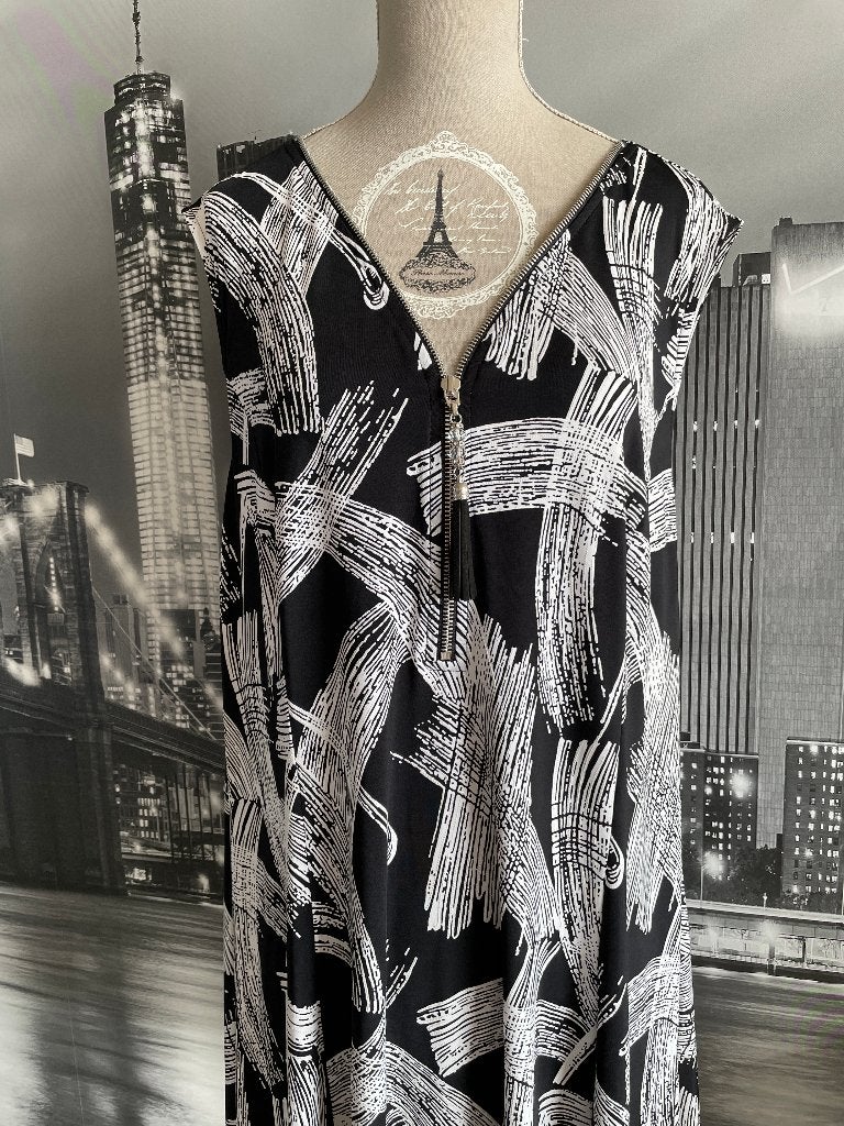 Joseph Ribkoff top - 48 - zwart wit print - kwaliteitsmerk, Kleding | Dames, Verzenden, Wit, Maat 46/48 (XL) of groter, Joseph Ribkoff