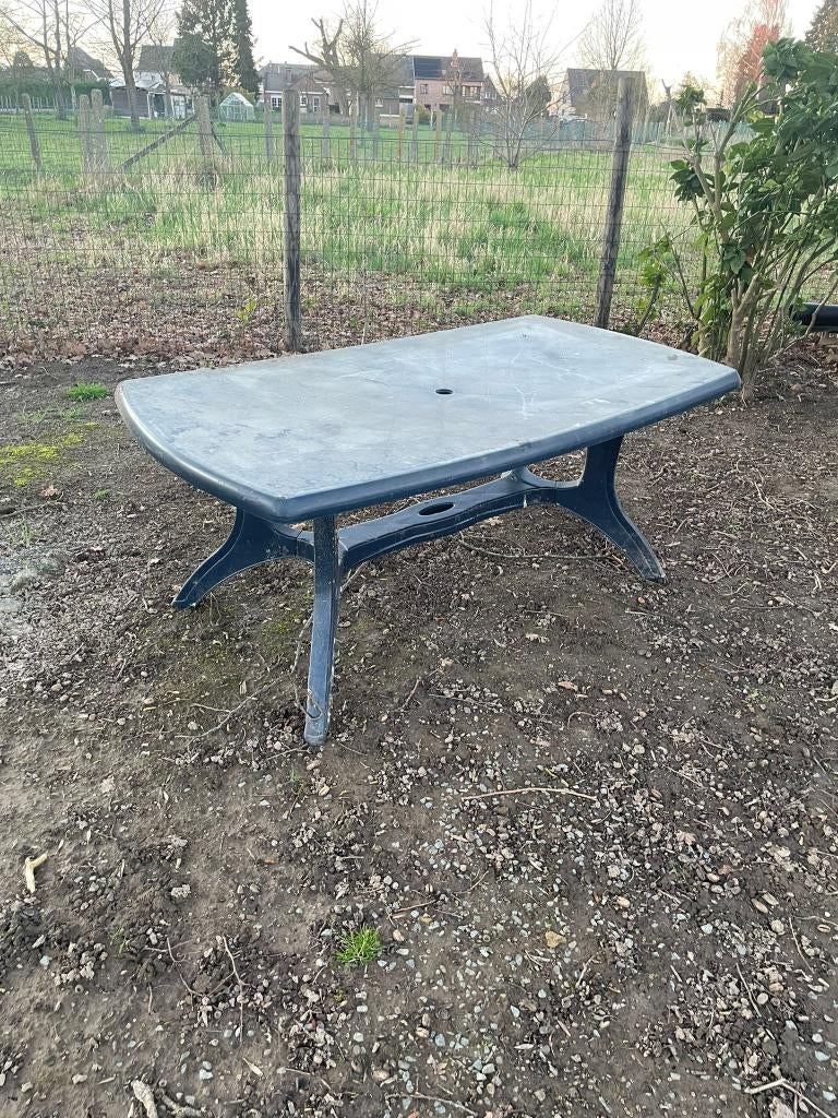 PVC tuintafel, Ophalen, Gebruikt, Rechthoekig, Kunststof
