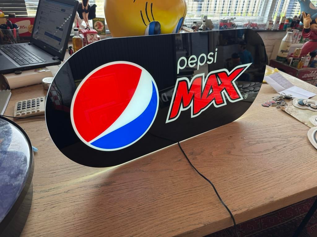 pepsi Max reclame verlichting / reclamebord, Ophalen, Gebruikt, Reclamebord